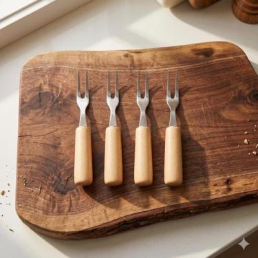 Imagem de Kit Mini Talheres (4 Peças) Garfo para Petisco - Top Rio, Garfo para P
