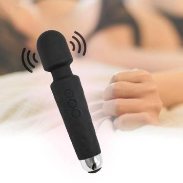 Imagem de Massageador Vibratório Silicone 20cm Rosa 20 Padrões Recarregável USB 