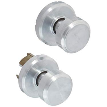 Imagem de Schlage Puxador de porta de passagem Bowery F10-BWE-GSN com rosa cinza decorativa de t, cromado acetinado