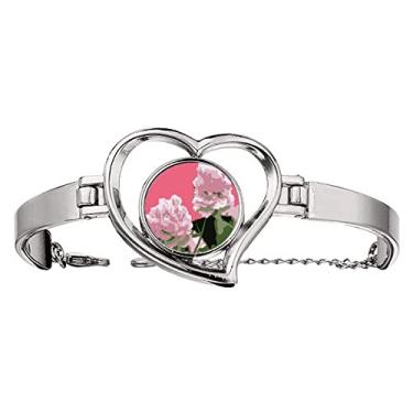 Imagem de N/A N/A Bracelete China Peony Flower Medicina Coração Joias Fio Bangle, medium, metal
