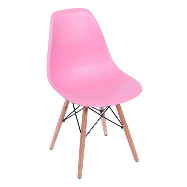 Imagem de Cadeira Eames Eiffel Base Madeira - Rosa