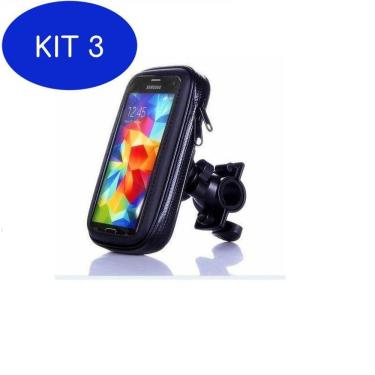 Imagem de Kit 3 Suporte De Celular Smartphone Capa À Prova D`agua Para Moto