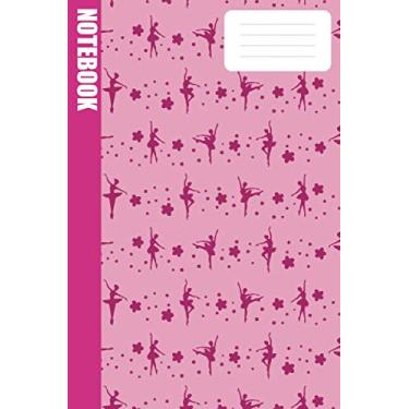 Imagem de Caderno de composição: Capa rosa com bailarina dançando, 110 páginas, 15,24 x 23,86 cm, diário escolar forrado para uso como diário, caderno, diário... Dança bailarina de balé, presente para meninas, crianças