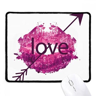 Imagem de Mousepad de borracha para jogos dia dos namorados rosa com borda costurada