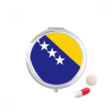 Imagem de Estojo de comprimidos com emblema da Bósnia Herzegovina, caixa de armazenamento de medicamentos