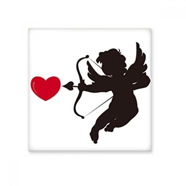Imagem de Cupido anjo amor coração padrão brilhante azulejo cerâmica banheiro cozinha parede decoração artesanato presente