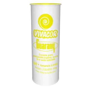Imagem de Tinta Tecido Corante Roupas Vivacor Guarany Amarelo Limão