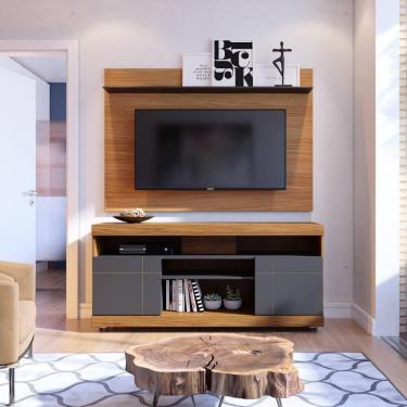 Imagem de Rack com Painel Yara para TV com 55 - Castanho/Preto