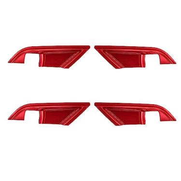 Imagem de MACHSWON 4 peças de capa de decoração de maçaneta interna - Adesivo de acabamento de moldura de porta vermelho ABS, compatível com Toyota Camry 2018