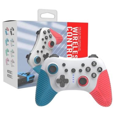 Imagem de Controle Sem Fio Pro Turbo Para Nintendo Switch IOS Android PC Bluetooth Azul+Vermelho