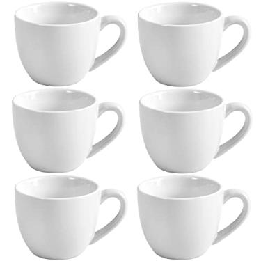 Imagem de homEdge Mini xícara de café expresso de porcelana, 90 ml, minúsculas canecas de café Demitasse para expresso, chá - branco