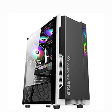 Imagem de Gabinete Gamer Computer Cases,Mid-Tower PC Gaming Case ATX/M-ATX/ITX - Front I/O USB 3.0 Port - Acrylic Glass Side Panel - Cable Management System (Style : Black)