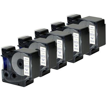 Imagem de 5PK Compatível com Dymo D1 Labels 53714 Fita para Etiquetadora Azul sobre Branco, 3,5 cm x 7,5 m, Compatível com LabelManager 260P 210D 450D