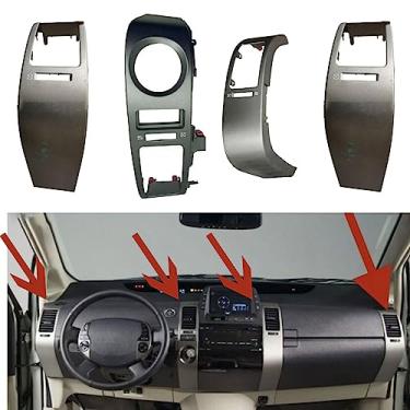 Imagem de 4 peças de painel A/C para painel de ventilação de carro painel placa de acabamento cobertura de moldura de saída de ar médio para Toyota Prius 2004-2009 (prata (4 peças))