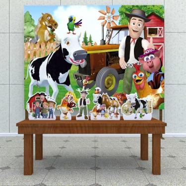 Imagem de Kit Decoração Festa de Aniversário Infantil Painel + Displays Fazenda do Zenon