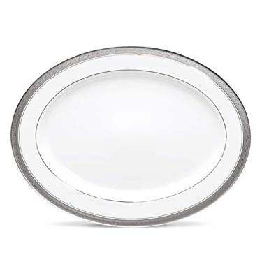 Imagem de Noritake Prato oval médio Crestwood Platinum 35,5 cm