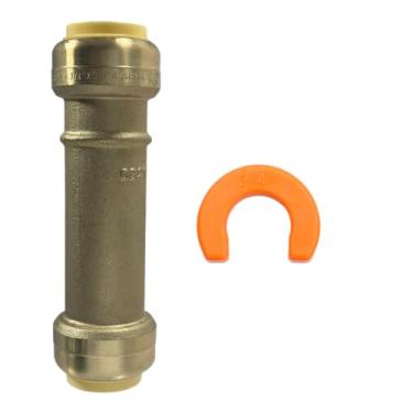 Imagem de 1 peça XFITTING Push Fit 3/10.2 cm x 3/10.2 cm Push Fit Acoplamento deslizante de encaixe push fit com 1 clipe, 28-4-2 = 1W.1C