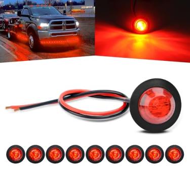 Imagem de GOOACC 3/4 Polegada Bullet Side Marker Light 10PCS Vermelho Redondo Folga LED Frente Traseira Luz Indicadora para Reboque Van Caravana Barco Caminhão RV Carro Ônibus