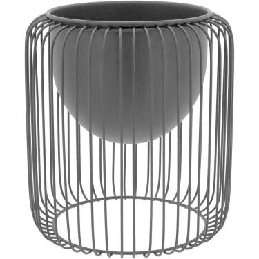 Imagem de Cachepô Vaso Decorativo Planta Metal 28x26x26cm Preto