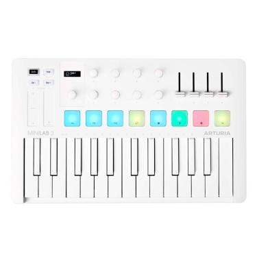 Imagem de Teclado Controlador 25 Teclas USB/MIDI Arturia Minilab 3 Alpine White