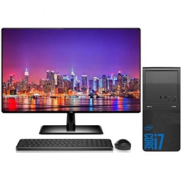 Imagem de Computador Completo Intel Core i7, Placa Mãe H61, RAM 16GB, SSD 1TB, Monitor LED 23,8" HDMI, Windows 10