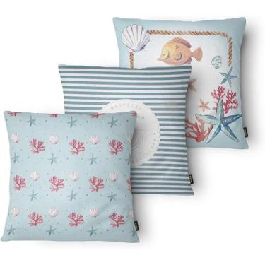 Imagem de Kit 3 Capas de Almofada Decorativa Belchior com Zíper Tecido Especial 