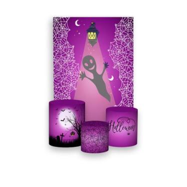 Imagem de Painel De Festa Vertical 1,50 x 2,20 + Trio De Capas Cilindro - Hallow
