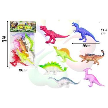 Imagem de Brinquedo kit com 7 dinossauros coloridos - toys