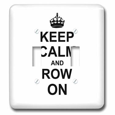 Imagem de 3dRose lsp_157766_2 Keep Calm and Row on Carry on Rowing Sport Rower Gifts Black Fun Funny Boating Canoeing Humor Light Switch Cover