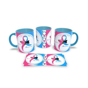 Imagem de Canecas Azul de Porcelana Personalizadas Novembro Azul - Estampa Subli