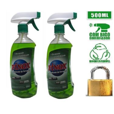 Imagem de Kit 2 Removedor Evita Ferrugem Limpador Multiuso Finox 500ml