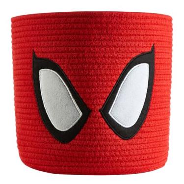 Imagem de Idea Nuova Cesto organizador de corda do Homem-Aranha Marvel – 25,4 cm x 25,4 cm Cesto organizador com alças – macio e durável para quarto de crianças, brinquedos, lavanderia ou decoração de berçário
