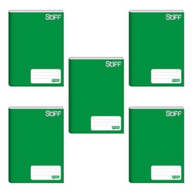 Imagem de Kit com 5 Cadernos Brochurão 96 Folhas 20cmx27cm Verde Jandaia