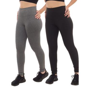 Imagem de Kit 2 Peças - Calça Feminina Legging Cintura Alta Suplex Academia Fitn