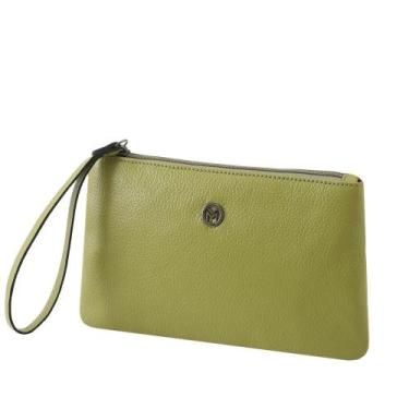 Imagem de Bolsa Carteira Clutch de Couro Mariart Cambará, Avocado