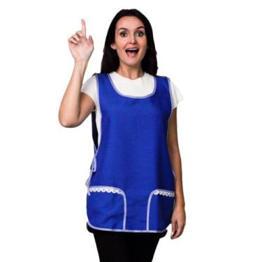 Imagem de Kit 2 Avental Bata Com Renda 2 Bolsos Inteiro Oxford Lojaloja - Loja L