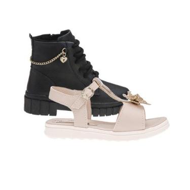 Imagem de Bota Feminina e Sandalia Menina - KIT 2 PARES Tam 23 ao 34 - sapatinho