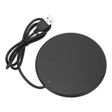 Imagem de Aquecedor de Canecas de café 55°C Temperatura Constante Pequena Luz Inteligente USB Aquecedor de Velas Mesa Escritório Casa (Preto)