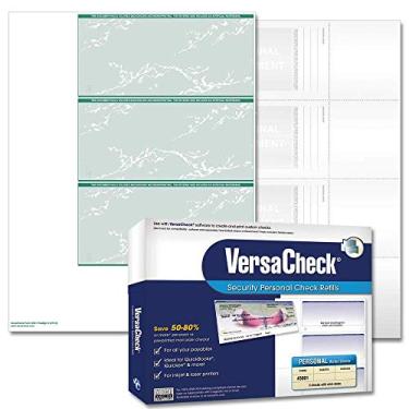 Imagem de VersaCheck Cheques seguros – 750 verificações de carteiras pessoais ou empresariais em branco – Prestige S verde – 250 folhas forma #3001 – 3 por folha