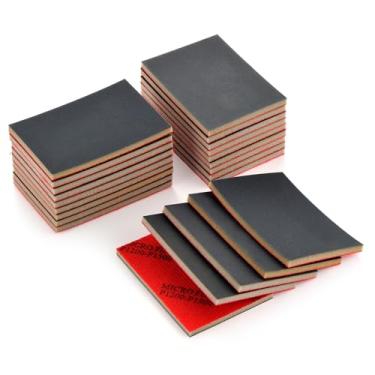 Imagem de MAXMAN Conjunto de esponja de lixamento de 7 x 10 cm de gramatura 1200-1500, bloco de lixadeira manual de espuma macia, esponja de lixa ultra fina para metal, móveis de madeira, modelos, drywall,