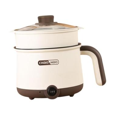 Imagem de Ｂｅｓｇａ Panelas elétricas Mini Panela Antiaderente Fácil de limpar com Vaporizador Ramen Cooker Macarrão Panela para Aveia Sopa Guisado Bife Ovos, com