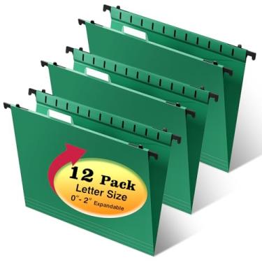 Imagem de Pastas de arquivo suspensas de plástico, tamanho carta, pastas suspensas reforçadas, pastas de arquivo padrão para armário de arquivo, pastas suspensas de plástico, abas de corte 1/5, projetadas para