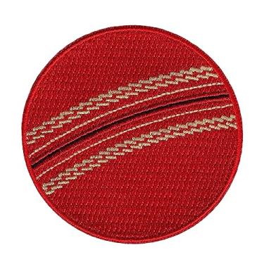 Imagem de Emblema esportivo com aplique de uniforme de equipe bordado com bola de críquete