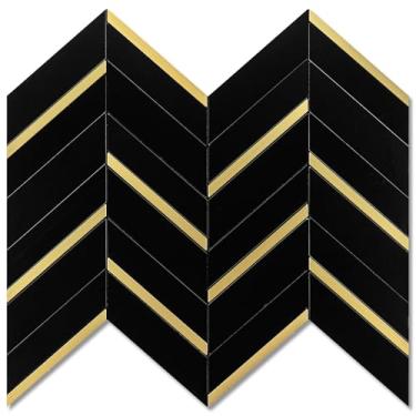 Imagem de Revestimento de parede autoadesivo de 10 folhas de espinha de peixe para cozinha e banheiro