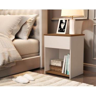 Imagem de Mesa de Cabeceira Jasmim com 1 gaveta para quarto de solteiro ou casal