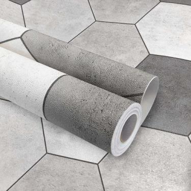 Imagem de Adesivo Vinilico para Chão Texturizado Hexagono Cinza - Open Star, Hex