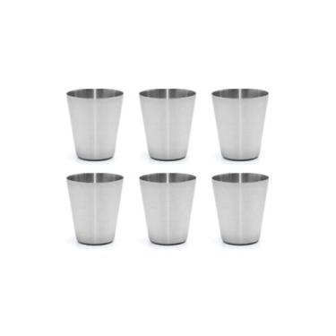 Imagem de Copo Mini Aço Inox 30ml Cafe Molho Sobremesa Aperitivo 6un - CASACHA