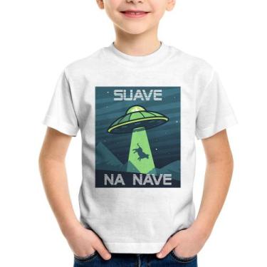 Imagem de Camiseta Infantil Suave na nave - Foca na Moda, Branco, 6