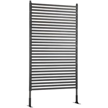 Imagem de Biombo Reto Linhas de Metal Interno/Externo 1,8x0,9mt Marrom