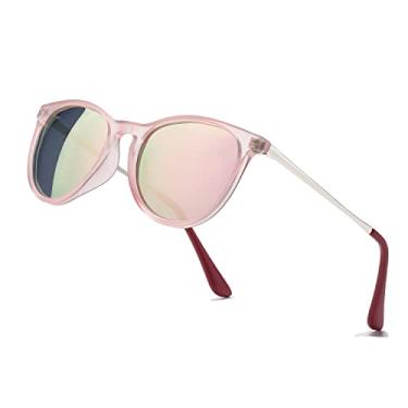 Imagem de PORADAY Óculos de sol infantis polarizados para meninas e meninos, 100% de proteção UV-400, adequado para crianças de 3 a 9 anos, Moldura rosa A1/Espelhada Rosa, MM